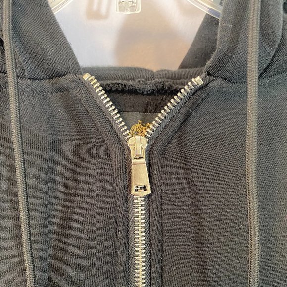 Tailored Recreation Premium Black w/ Gray Paint Hoodie Sweatshirt Men's Size - Picture 7 of 12